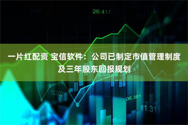 一片红配资 宝信软件：公司已制定市值管理制度及三年股东回报规划